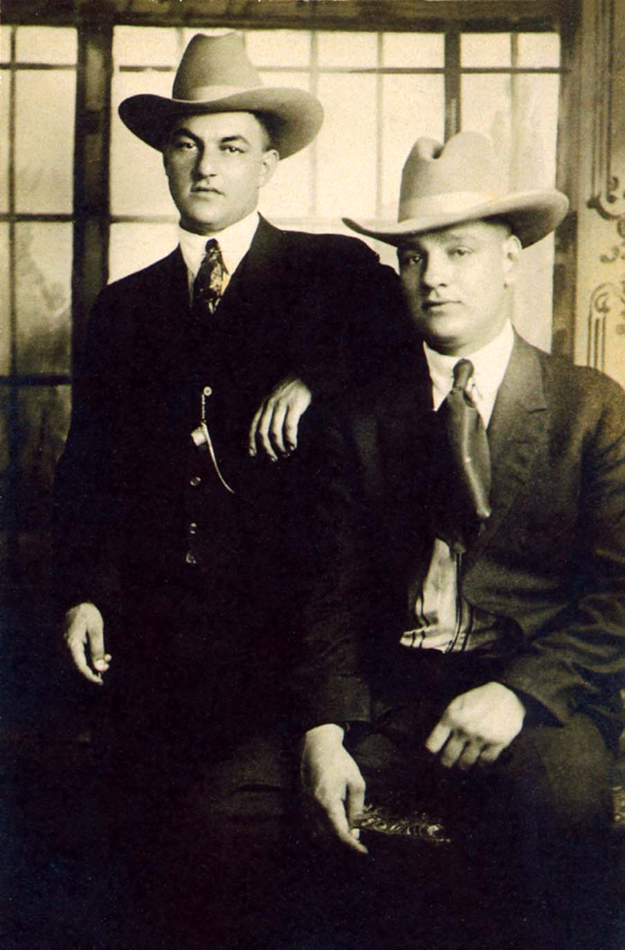 Left to right: Maynard Revard [Allottee #2220]; Tom Tinker [Allottee #1994]. Osage Nation Museum [P01-2387].