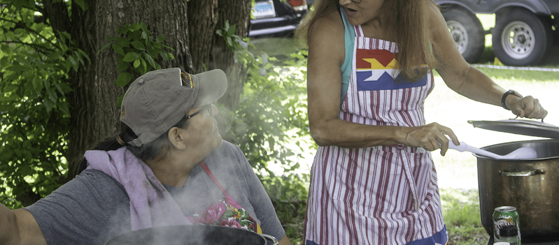 Grayhorse cooks enjoying the day while making food for their families at the Grayhorse Inlonshka 2022. 