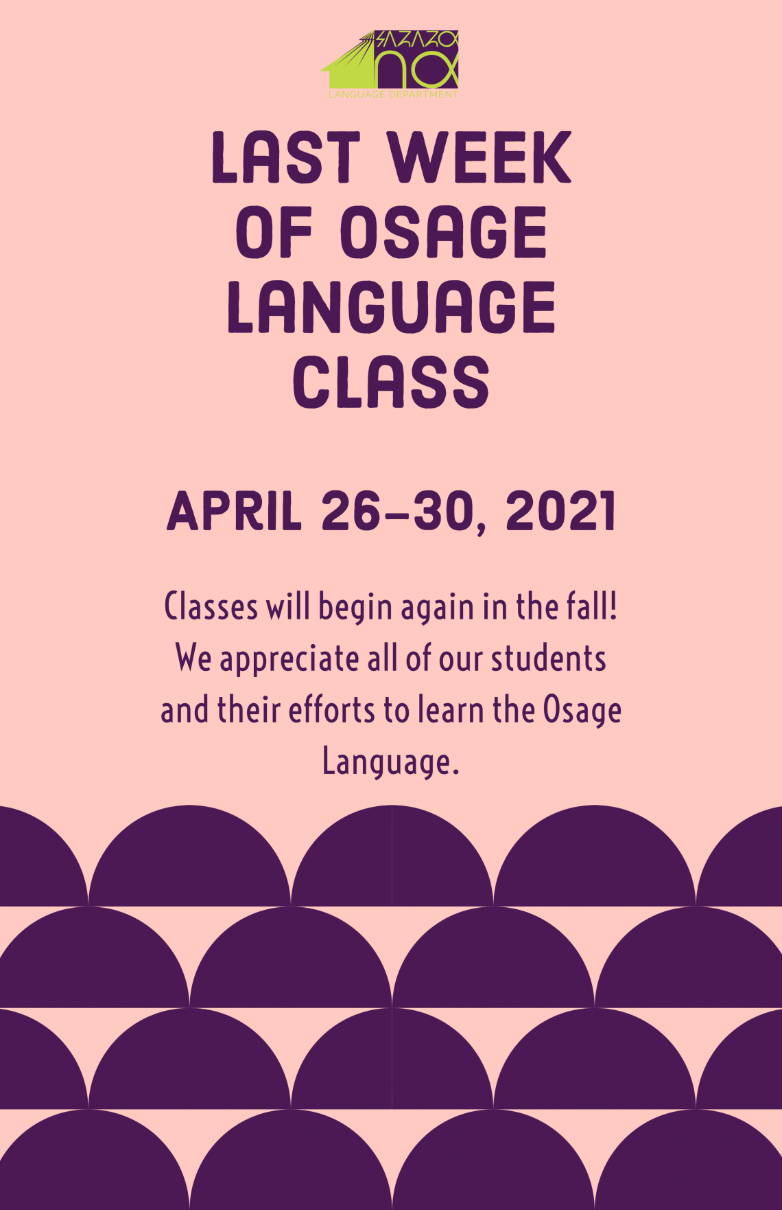 Last week of language classes