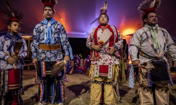 Men dancers at the Osage Nation Sesquicentennial | 10.22.22