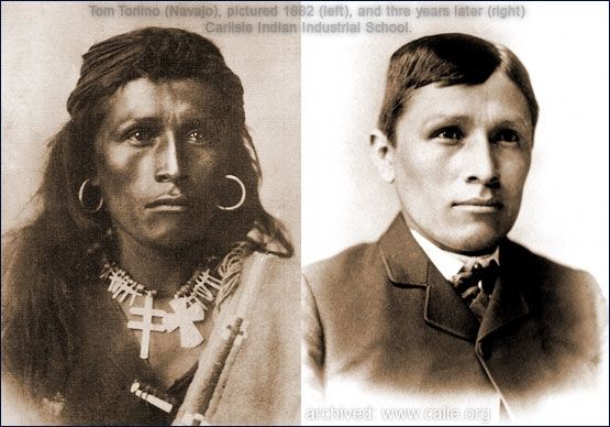 Tom Torlino (Navajo), before and after entering boarding school Tom Torlino (Navajo), before and after entering boarding school