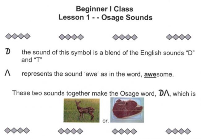 Osage Sound Lesson Example Osage Sound Lesson Example