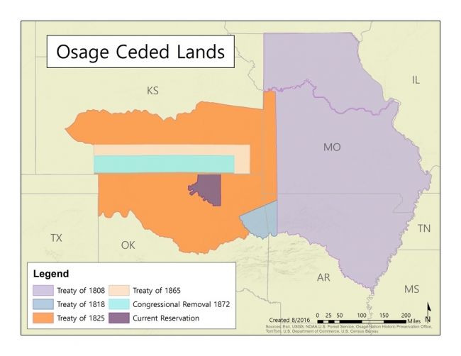 Osage Ceded Lands Map Osage Ceded Lands Map